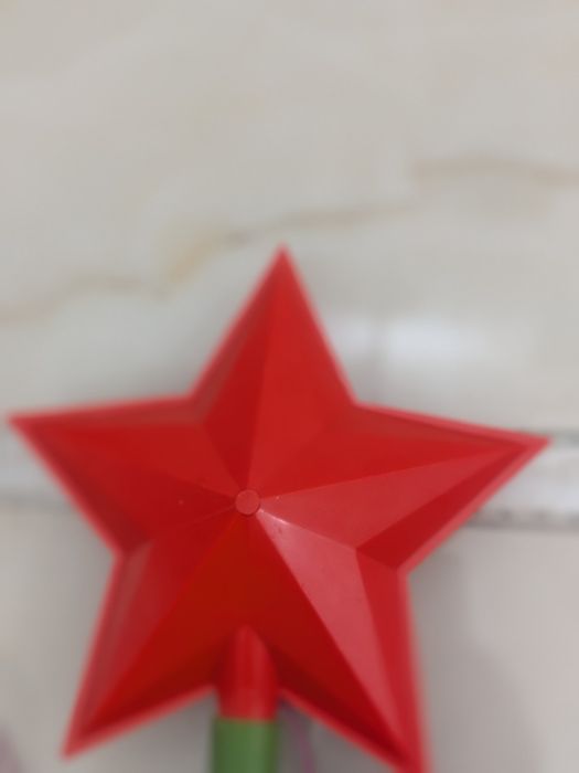 Светящяяся пластмассовая верхушка "Звезда" на ёлку, 20 см