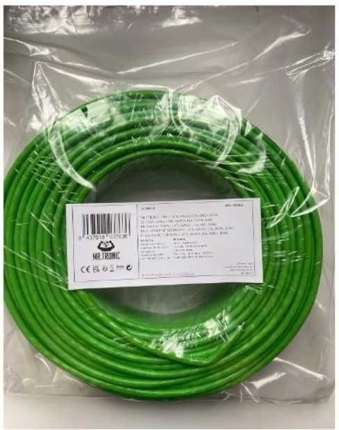 Mr. Tronic Kabel LAN do Sieci Ethernet 100m 1Gbps, 250MHz Zielony