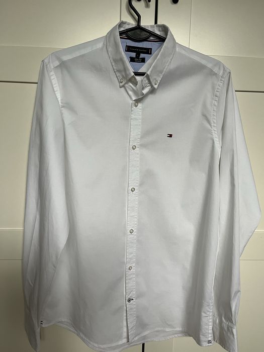 Koszula biała Tommy Hilfiger L slim fit stretch