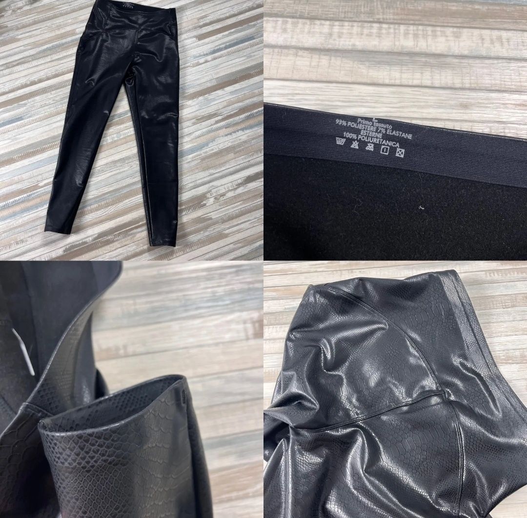 Legginsy skórzane dopasowane skora krokodyl slim XS S nowe