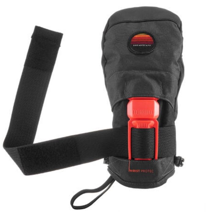 Рукавиці дитячі 500 Protect для сноубордингу чорні/помаранчеві