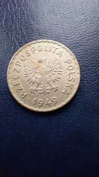Stare monety 1 złoty 1949 MN PRL piękna