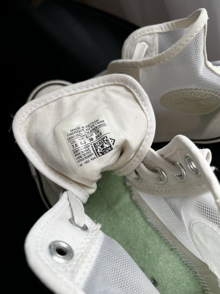 Converse białe letnie siatka 38r