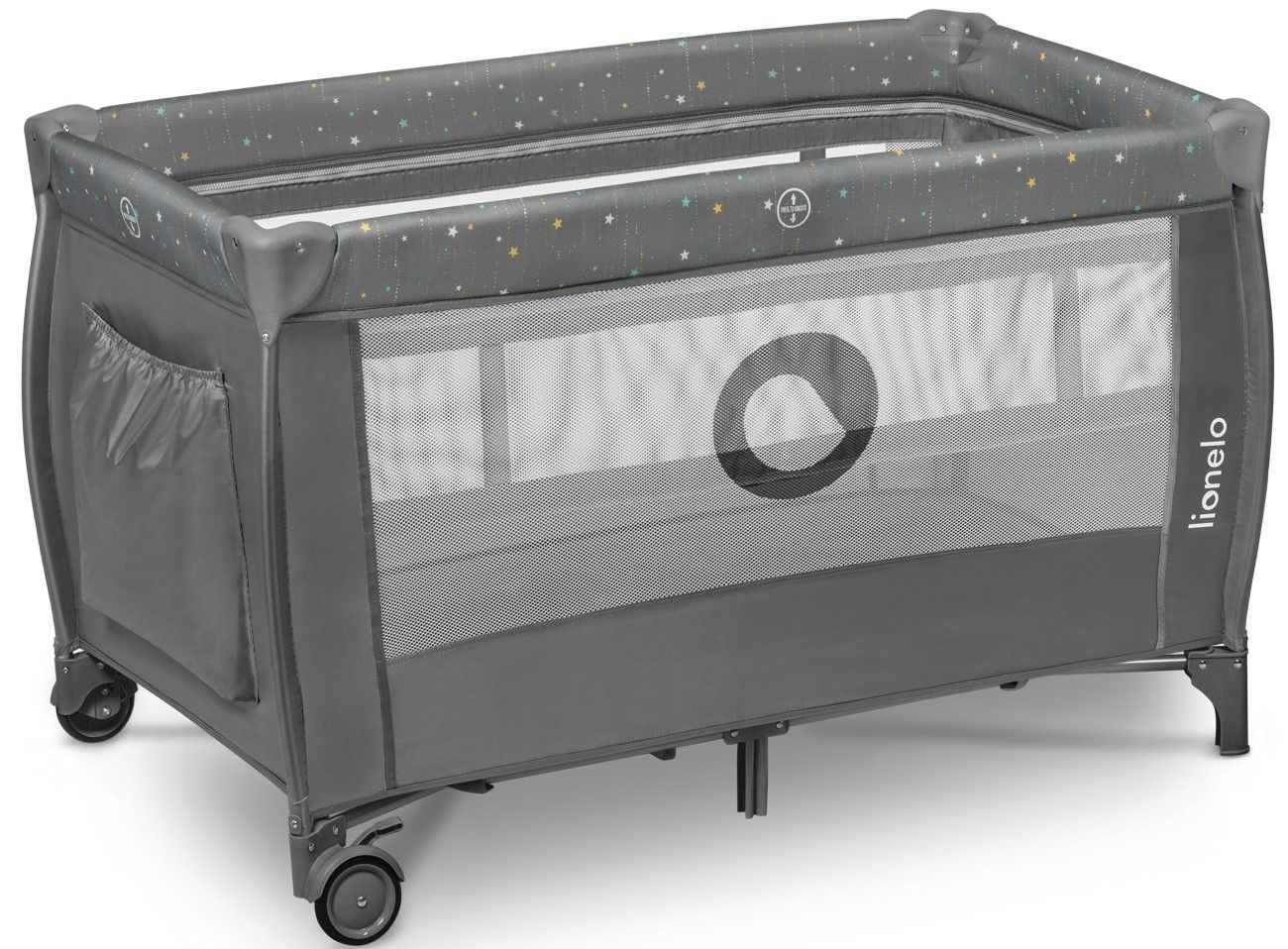 łóżeczko turystyczne dwupoziomowe lionelo stefi plus grey multicolor