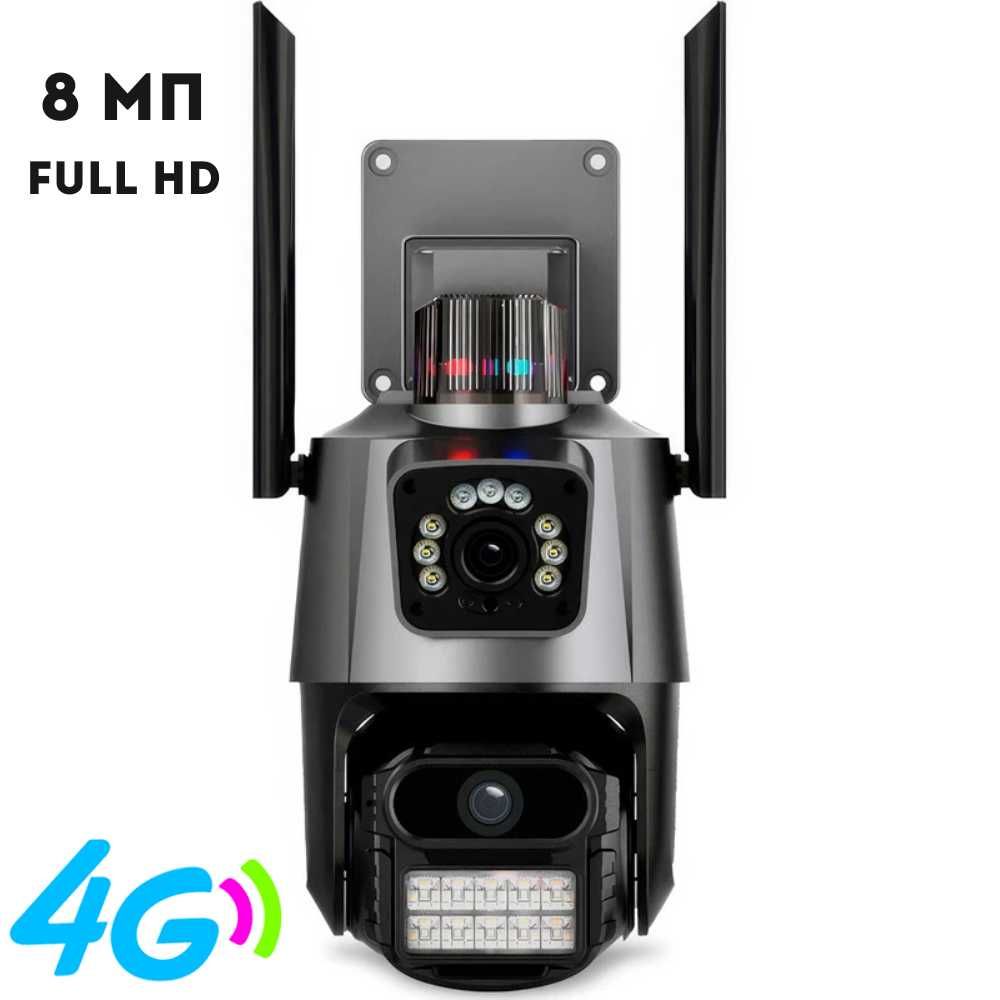 4G Камера відеонагляду V380 P11 подвійна під сімку вулична поворотна