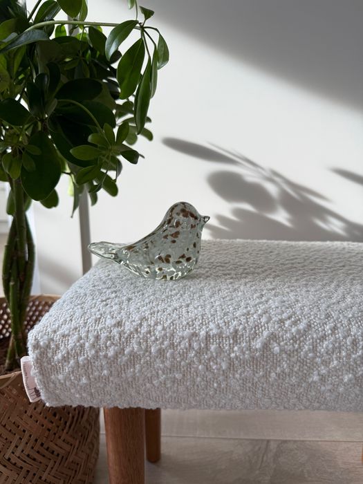 Boho podnóżek, taboret, puf, tkanina boucle