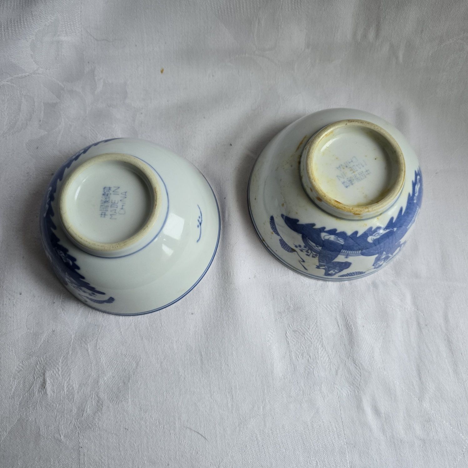 2x Chińskie miseczki porcelana zdobiona fajans 11,5cm x 5.5cm