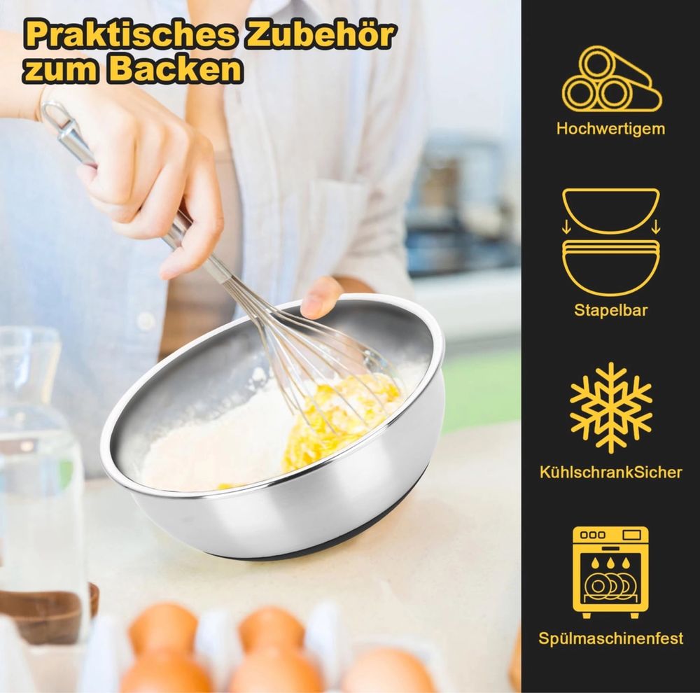 Zestaw 7 misek ze stali nierdzewnej, 3 tarki!