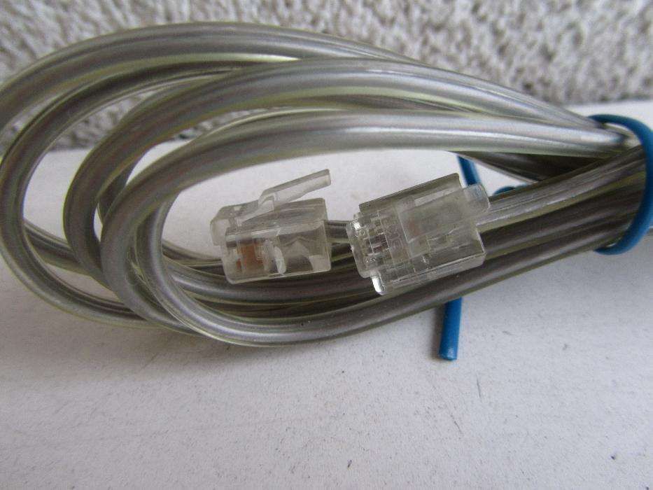 Kabel telefoniczny wtyk RJ11 6p2c x 2 dł. 2,1m z PRL-u