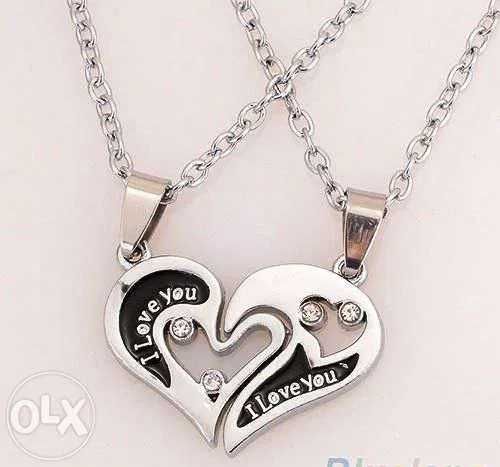 2X colar fio pendente coração dia dos namorados romantico aniversário