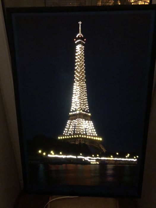Картина с подсветкой. Париж. Эйфелева башня.