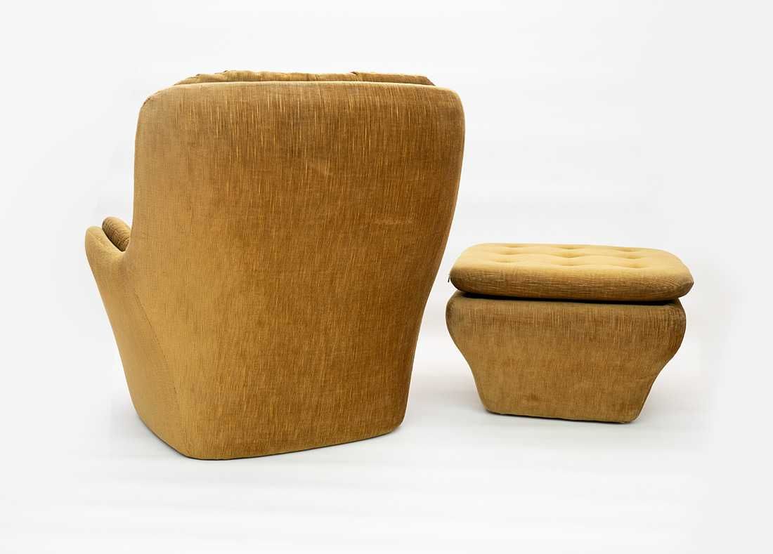 SOFA + 2 fotele + podnóżek SPACE AGE design lata 60