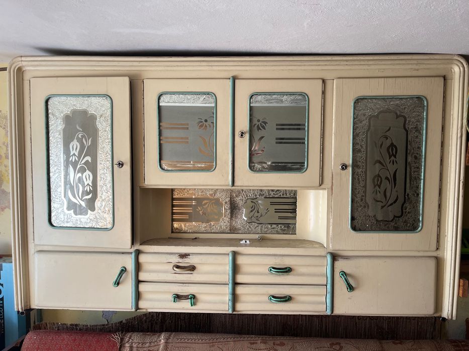 Kredens kuchenny duży dwuczęściowy retro lata 50 60