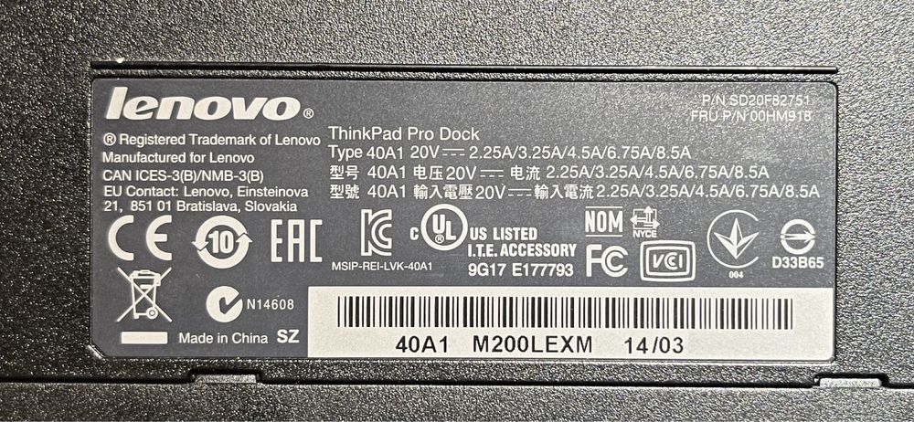 Stacja dokująca ThinkPad pro dock 40A1