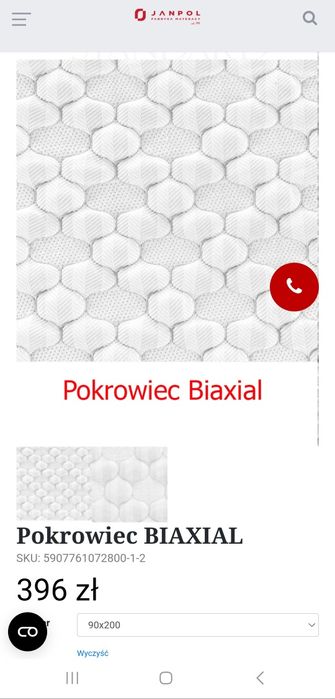Materac Janpol 90x200 Piankowy Premium 3-warstwowy wysoki 26 cm Nowy