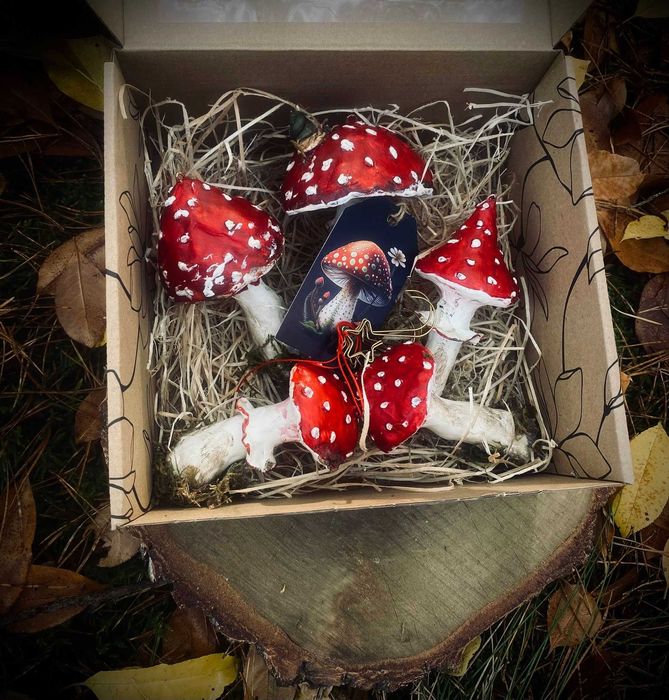 Grzybki muchomorki - zawieszki Boże Narodzenie, święta