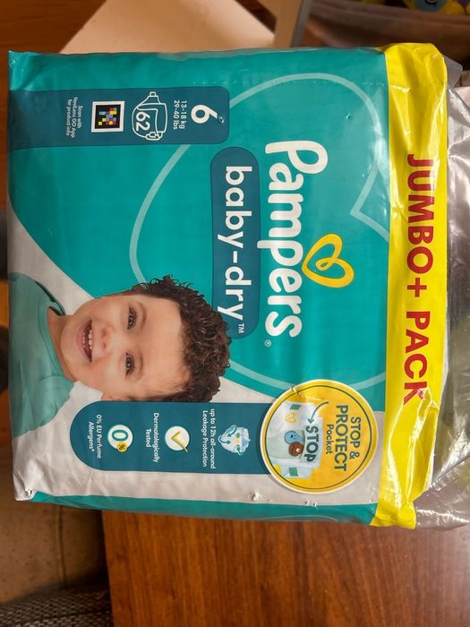 Pampers baby-dry size 6 62szt