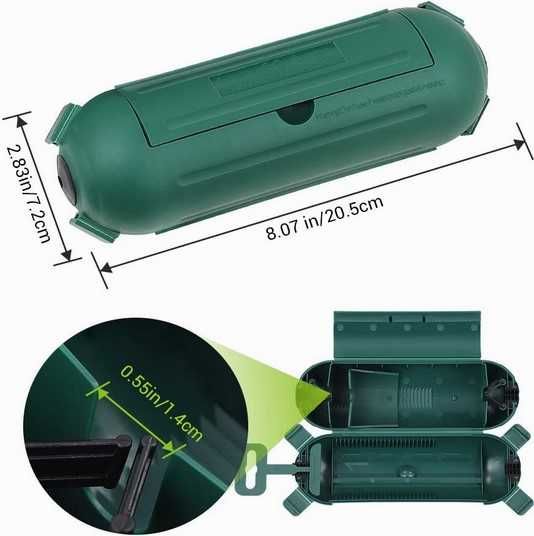 Caixa elétrica estanque proteção de tomadas de extensões.