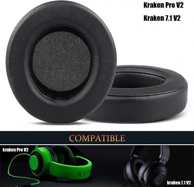 Амбушюры RAZER Kraken Pro V2 Nari Man OWar 7.1  Круглые и Овальные