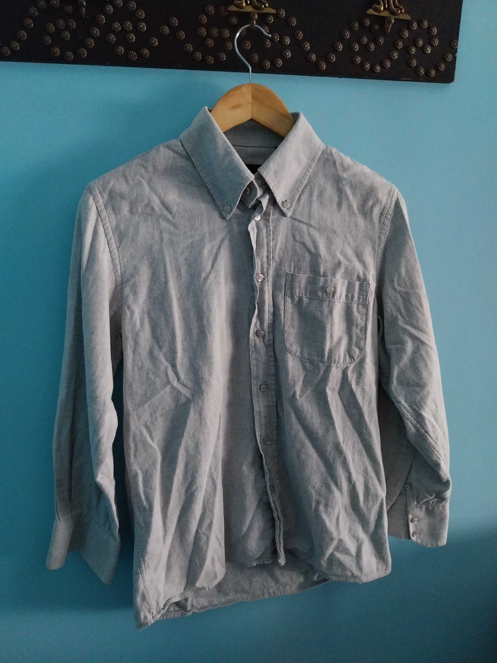 Camisa de algodão, Cinza, tamanho S, Sea Barrier Casual