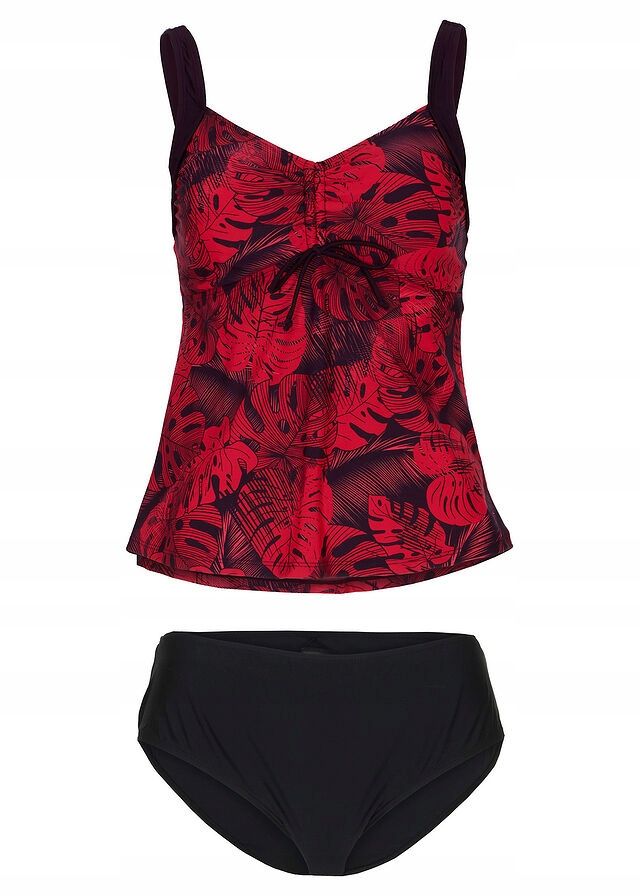 B.P.C tankini czarno-czerwone we wzory 50.