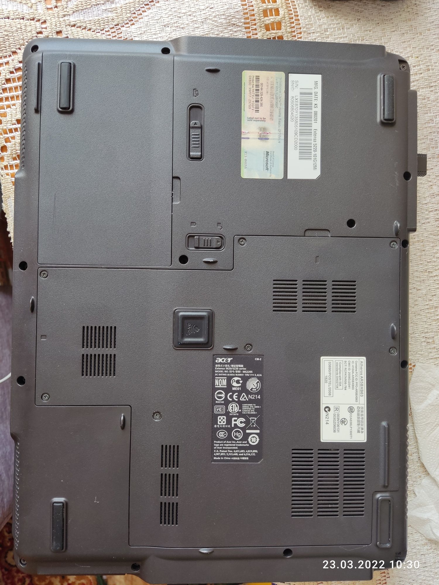 Acer Extensa 5220 c2d T7500 2gb + hdd 500GB