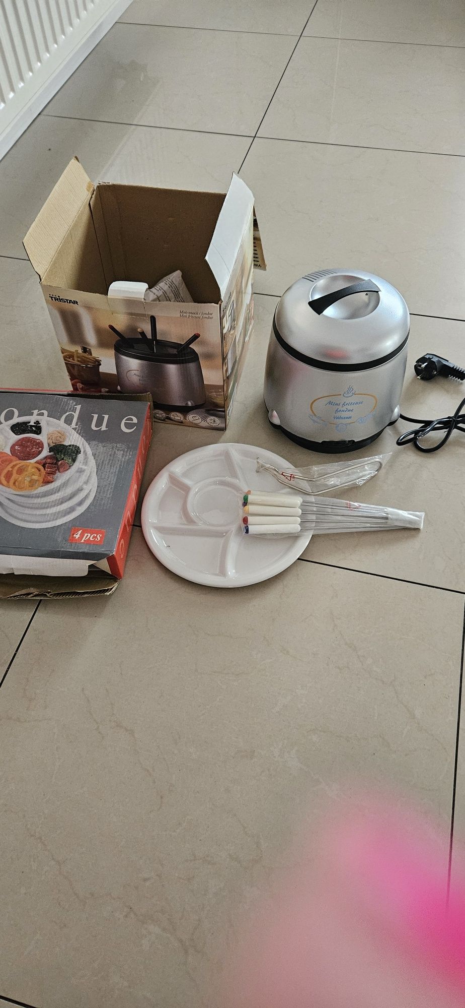 Fondue do sera, frytownica + talerze zestaw