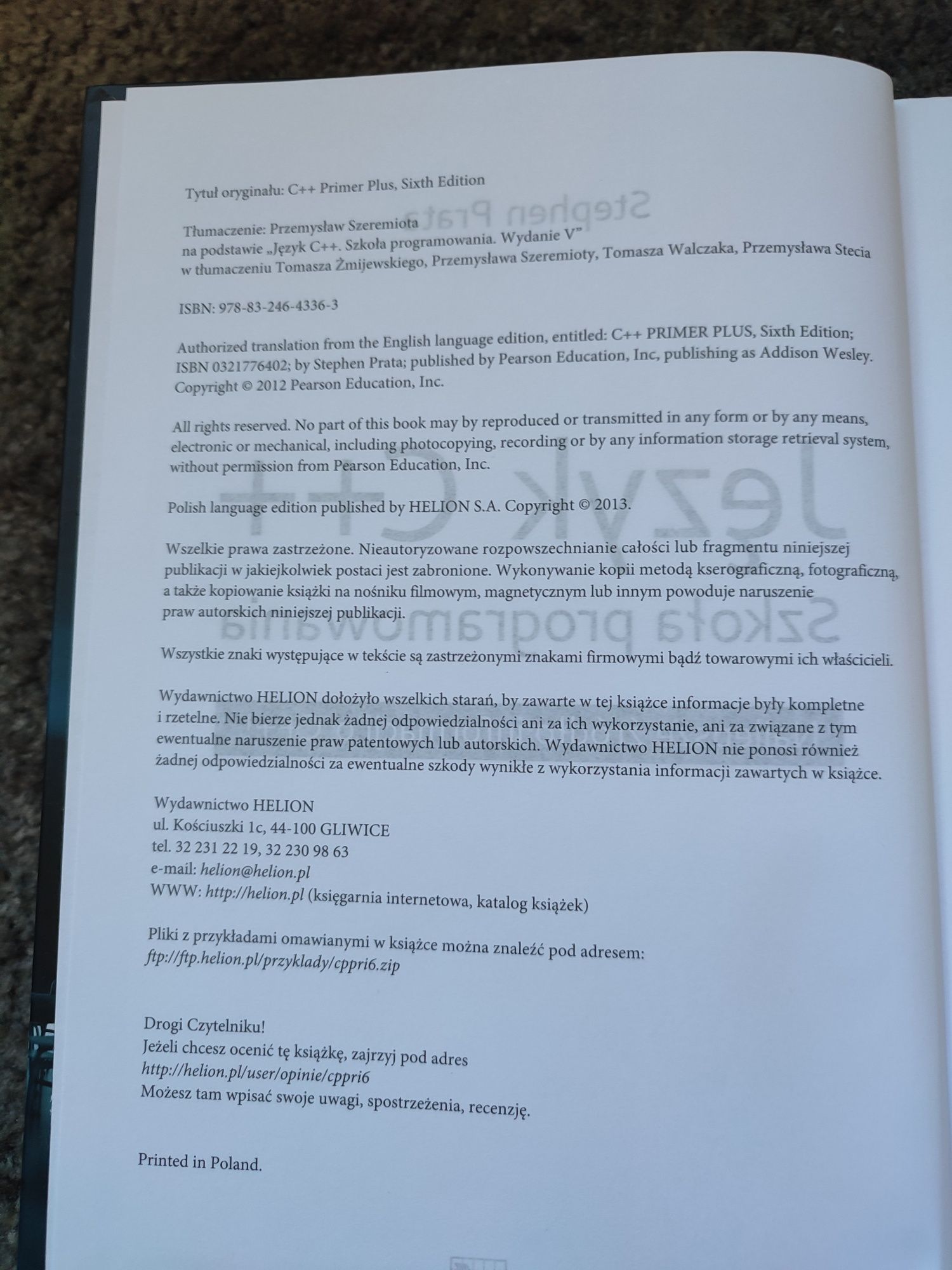 Język C++ szkoła programowania wydanie 6