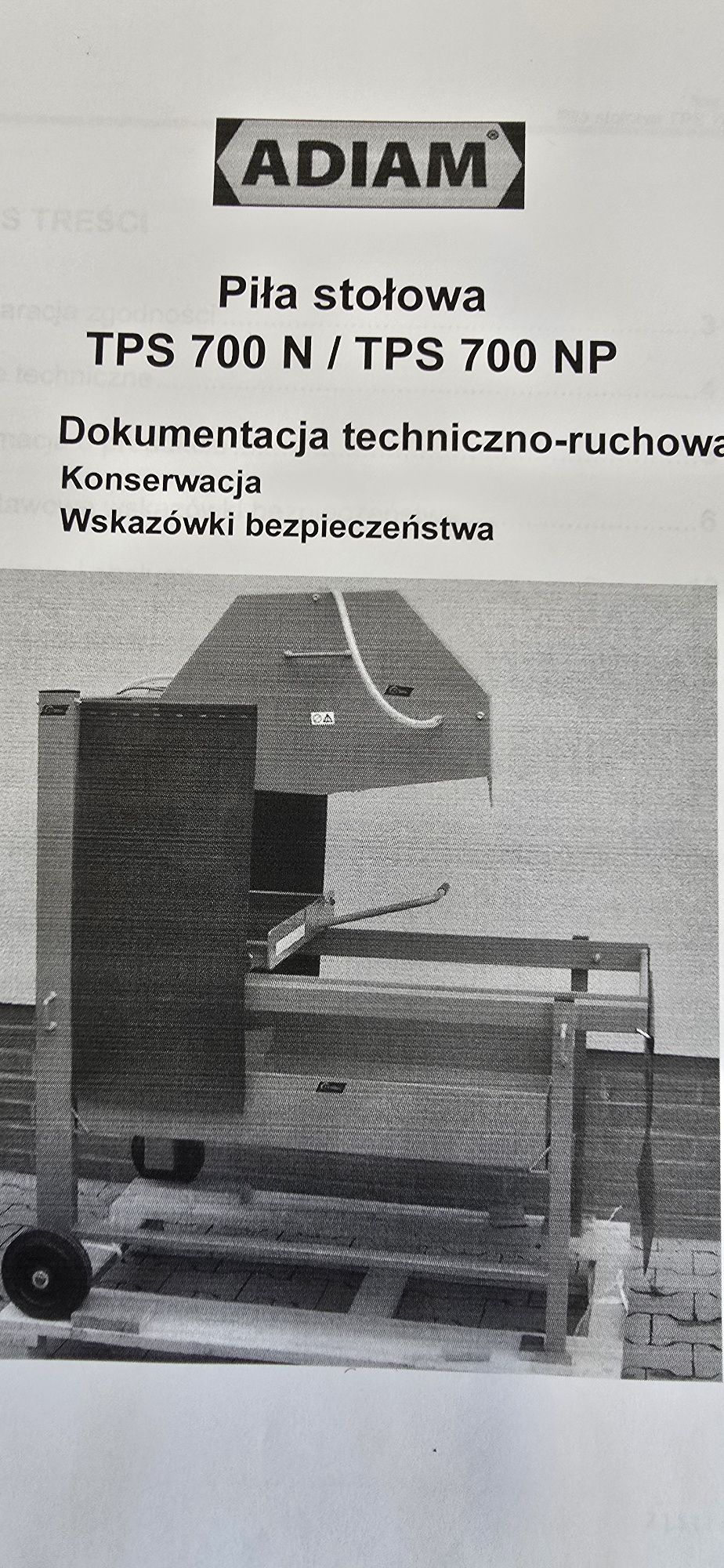 Piła stołowa do pustaków Adiam TPS 700 NP