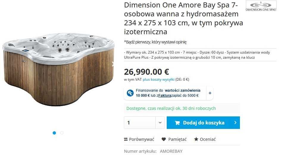 Dimension One Amore Bay Spa jacuzzi dzakuzi caloroczna ogrod taras.