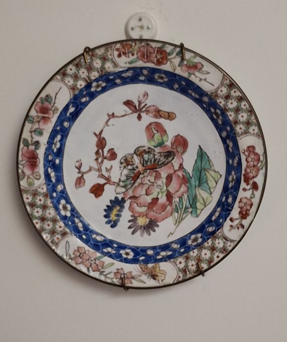 Dois pratos Esmalte de cantão séc. 18