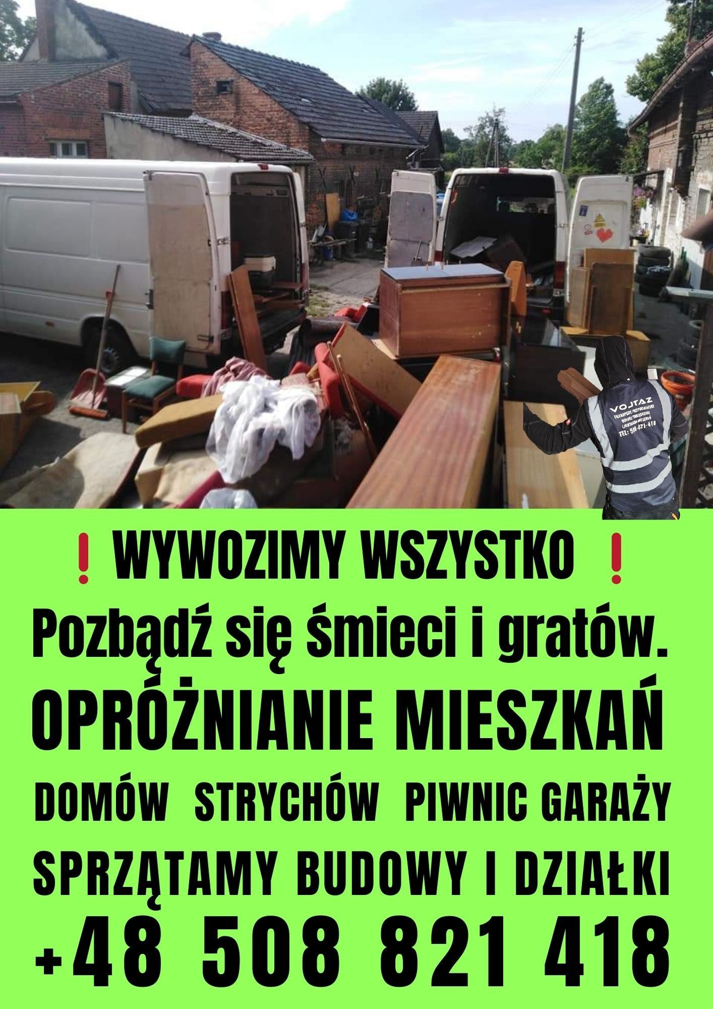 Likwidacja i Opróżnianie Mieszkań Domów Strychów Piwnic Garaży Wywóz