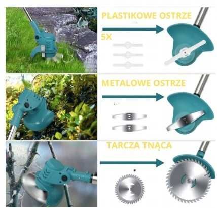 PODKASZARKA KOSA Akumulatorowa 3000W 2 Bateria Zestaw 24V kosiarka