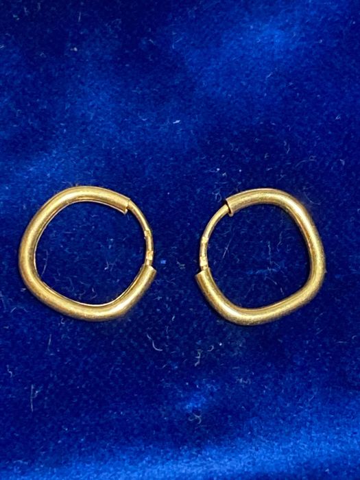 Brincos Argolas Ouro Português contrastado 800 1,7 cm 1,5 gr