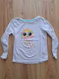 Carrefour Tex Girl Meduza bluzka koszulka z długim rękawem biała 128cm