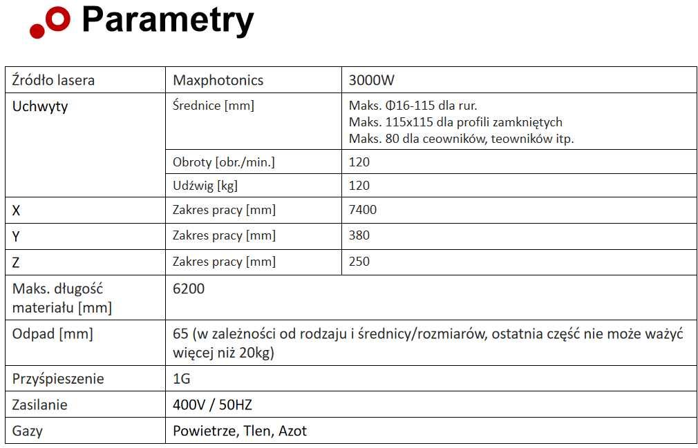 Laser LT6012DB  3kw  do rur i profili