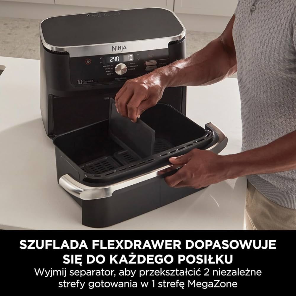 Ninja flexdrawer frytkownica dzielona 10,4l beztluszczowa