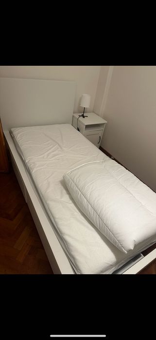 Cama MALM 90x200 como nova + colchão