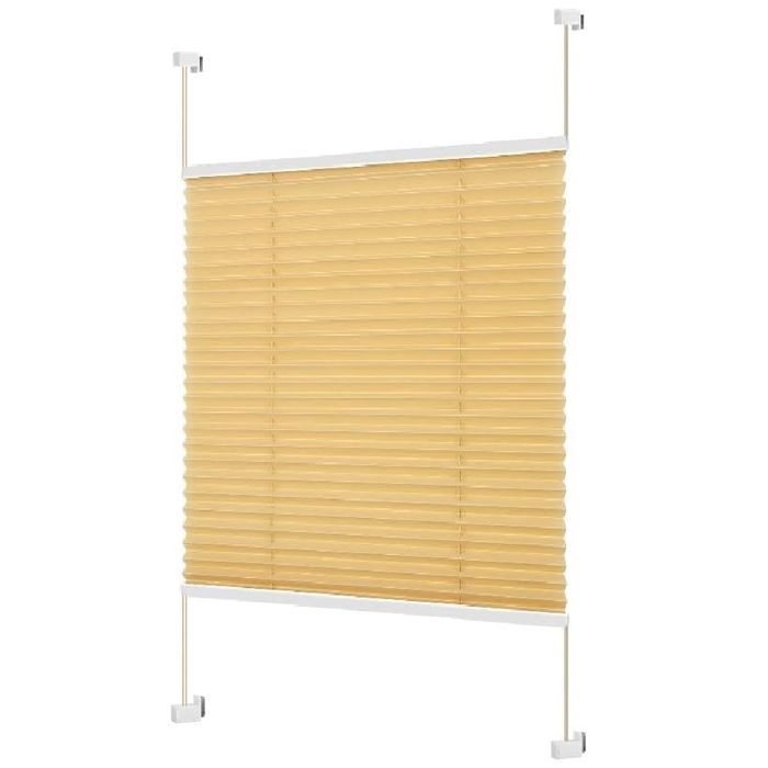 Roleta plisowana Eurohome Easyfix 105 x 100 cm Beżowa, bez wiercenia