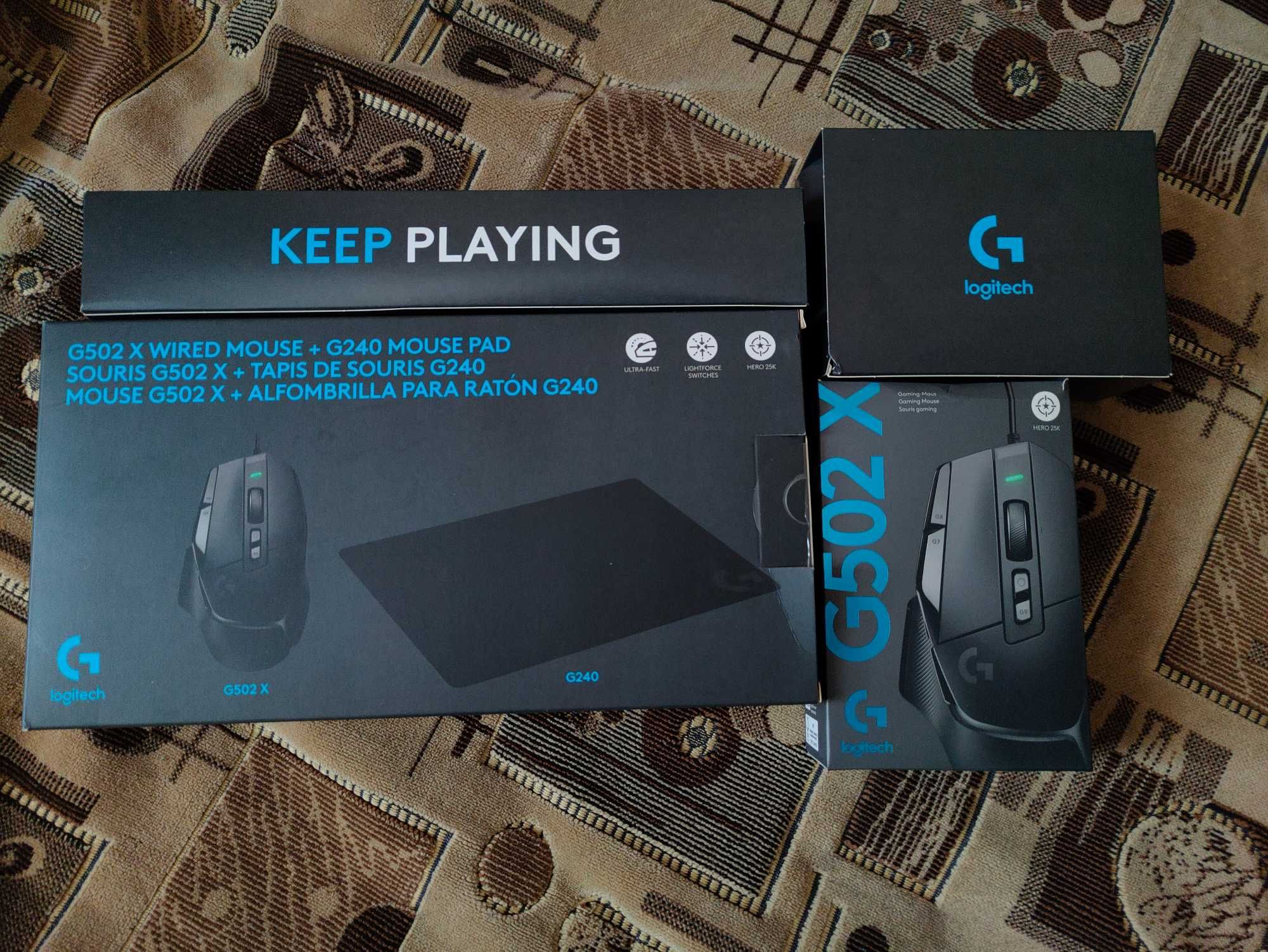 Комплект Logitech G502X + Коврик G240