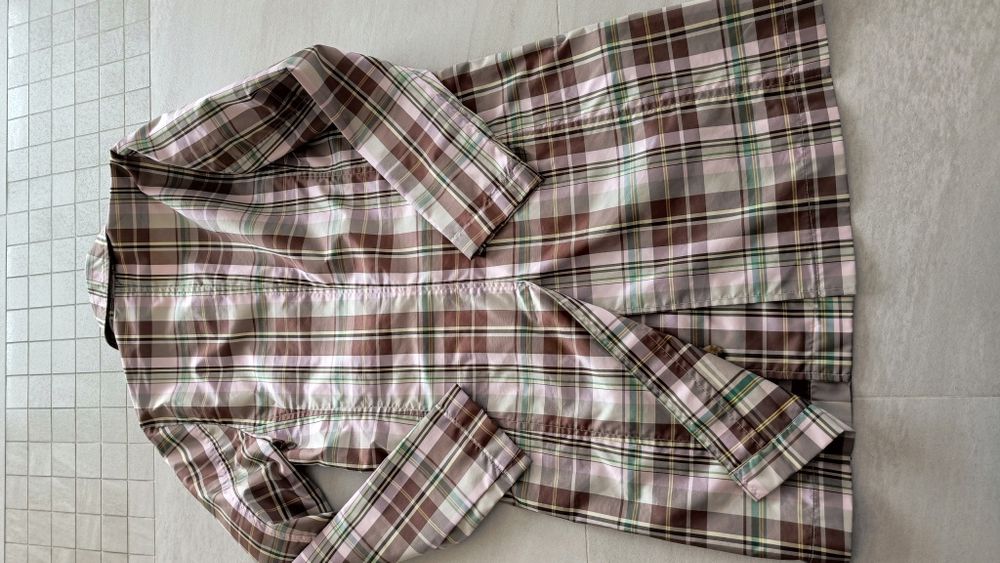 Płaszcz wiosenny Gap s 36 krata prochowiec różowy brąz beż