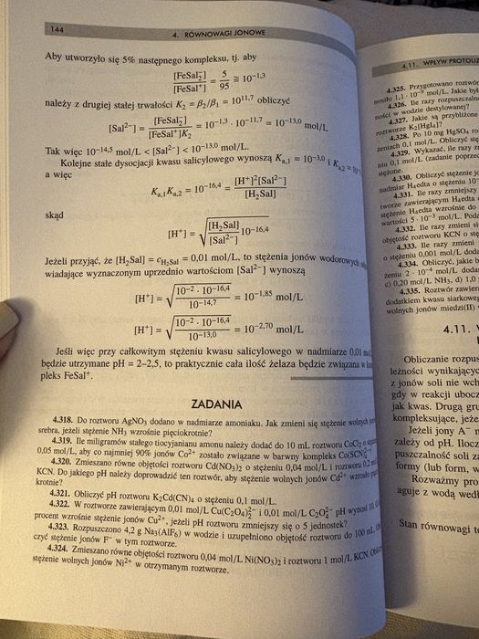 Ćwiczenia rachunkowe z chemii analitycznej