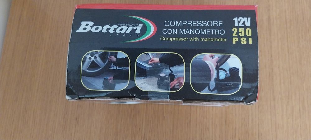 Compressor com manómetro Bottari 250PSI 12V