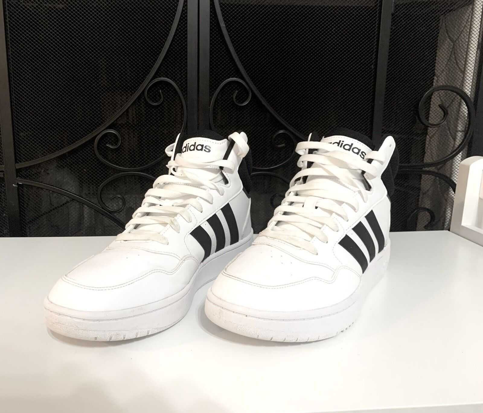 Adidas Hoops 2.0 mid White Black US9, 42 EUR 27 см