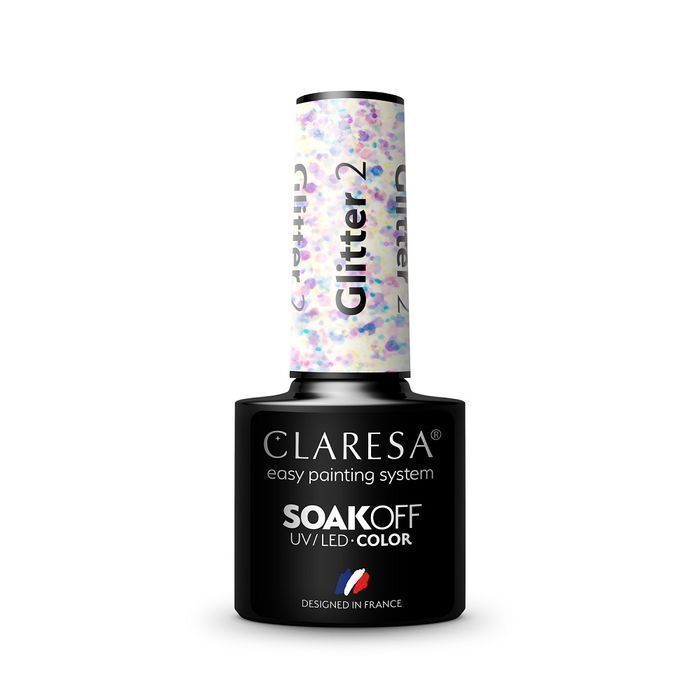 Claresa Soak Off Uv/Led Glitter Lakier Hybrydowy 2 5G (P1)