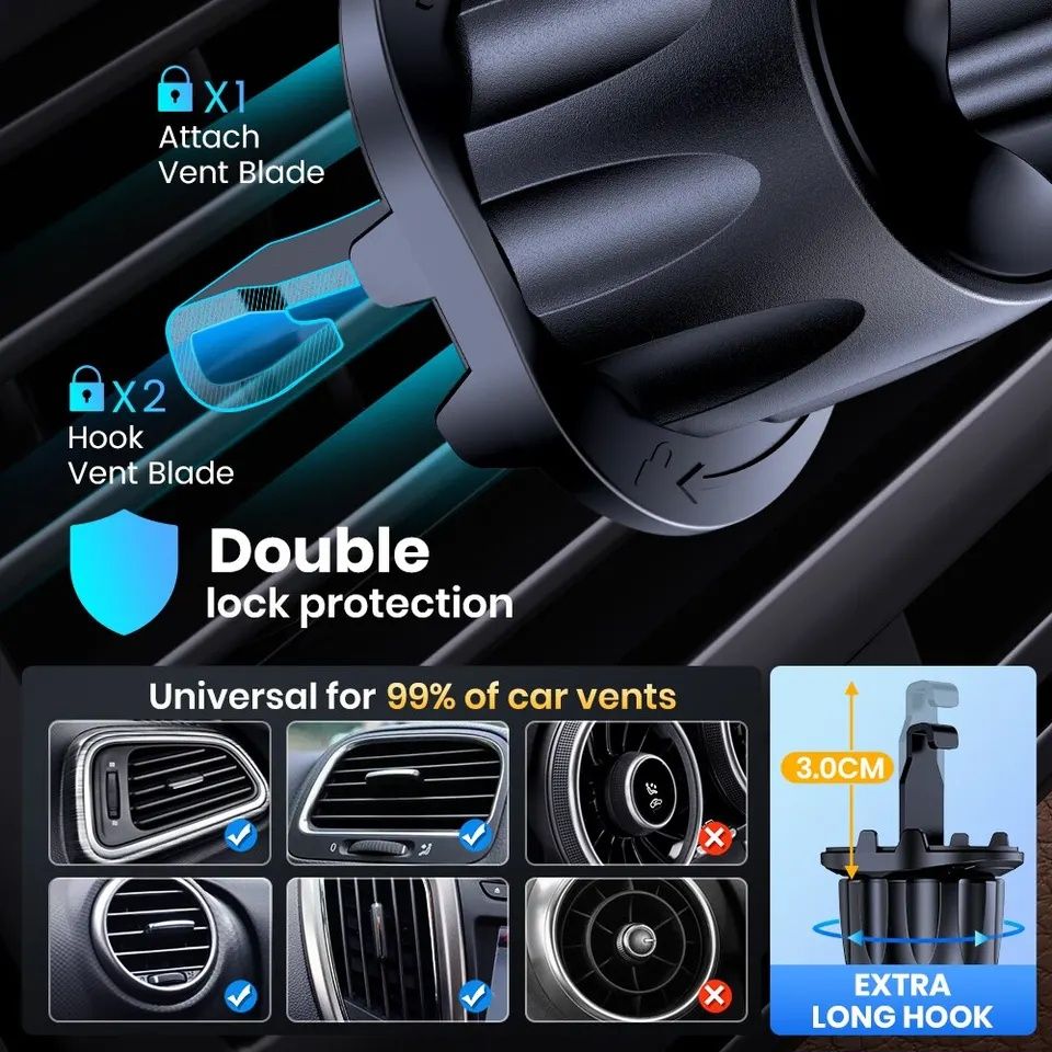 Автомобильный магнитный держатель в дефлектор для смартфона TOPK D45G