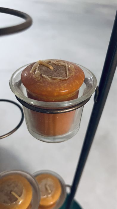 Porta-velas vintage em metal cobreado