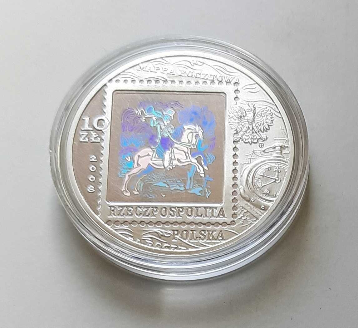 10zł 2008r. 450 lat Poczty Polskiej