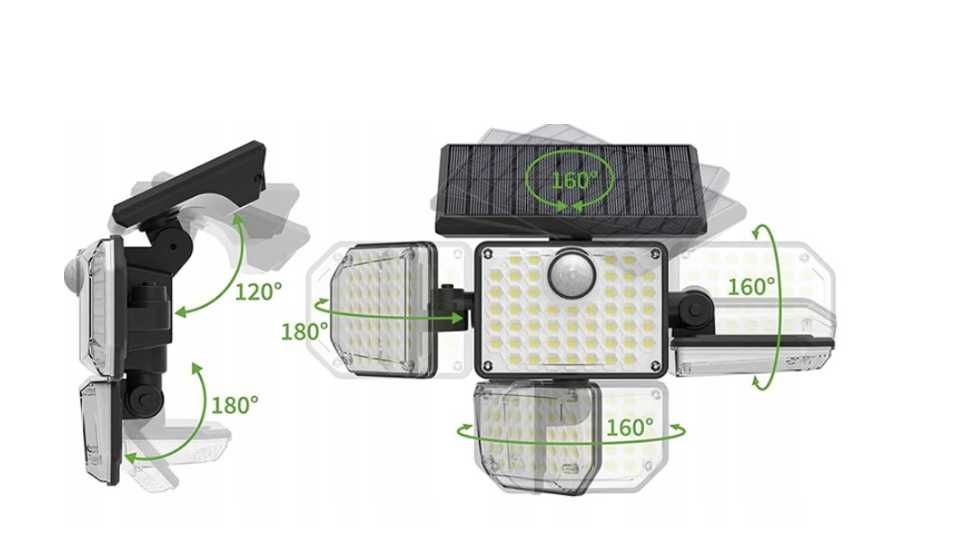 LAMPA OGRODOWA Z Czujnikiem Ruchu Zmierzchu 4w1 + Gratis