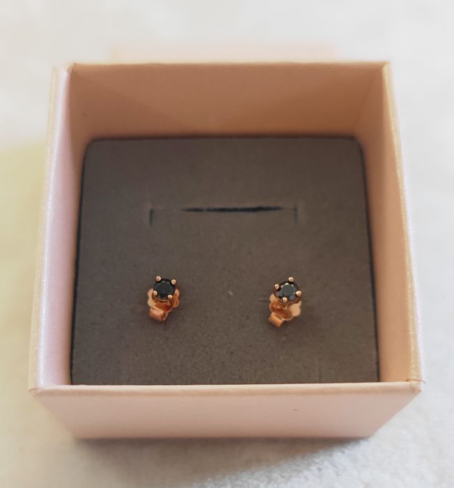 Kolczyki różowe złoto + moissanity_silent luxury